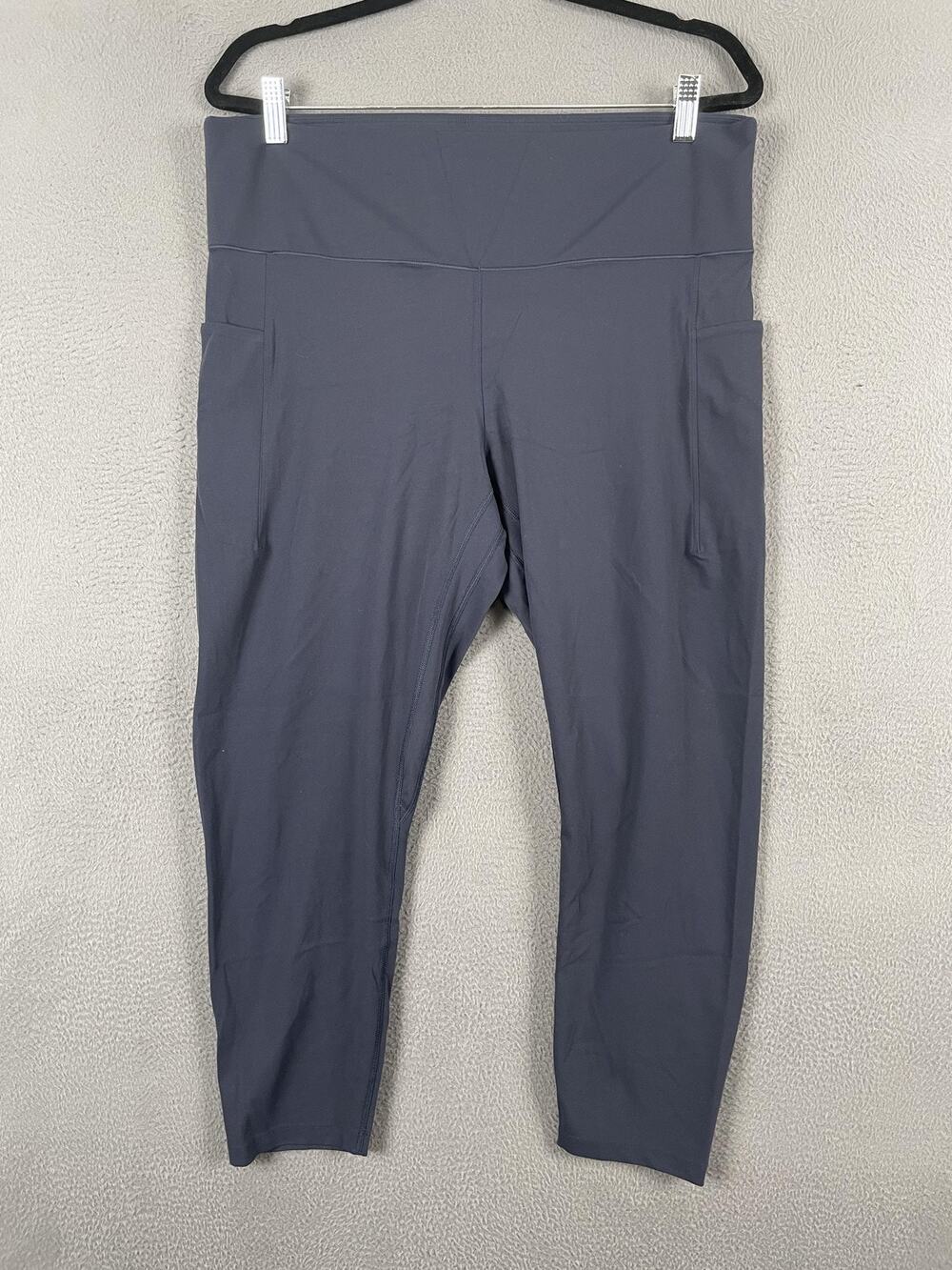 24/7 By SOMA High Waist Leggings Womens XXL Short Blue Ankle Max Coverage Knit